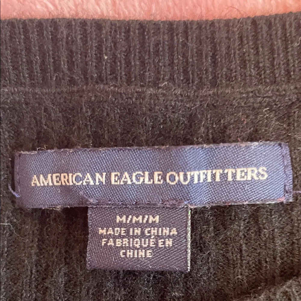 🖤 American Eagle Black Off-Shoulder Top Size M - Picture 4 of 5